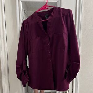 Covington Women's Deep Purple Button-Down Shirt